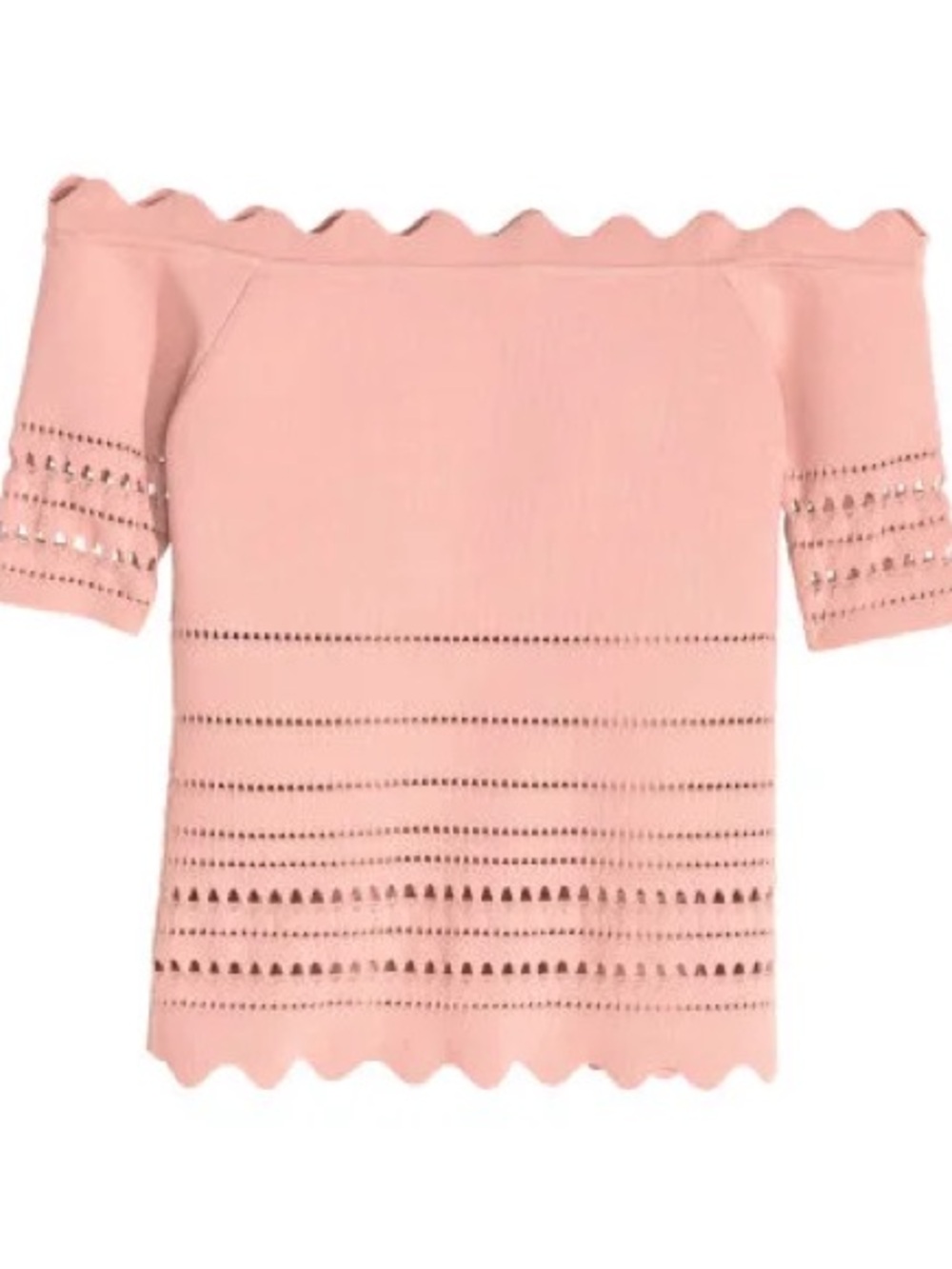 H&M Off Shoulder Scalloped Trim Top